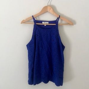 Blue lace tank top